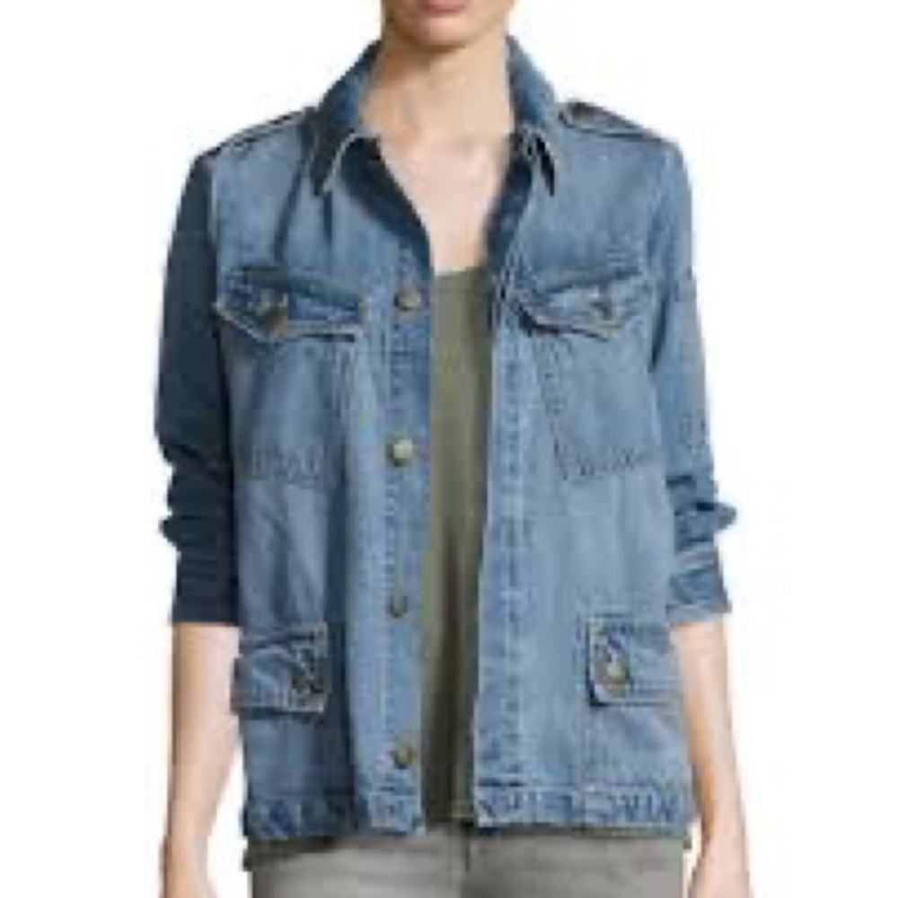 Current/Elliott The Denim Military Slant Pocket Jacket 3 Old Soul